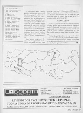 Revista CPU MSX AMIGA - No. 28 - 1988