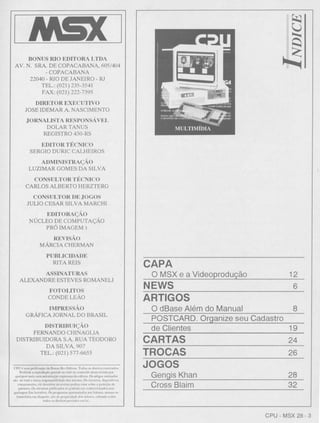 Revista CPU MSX AMIGA - No. 28 - 1988