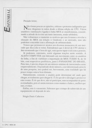 Revista CPU MSX AMIGA - No. 28 - 1988