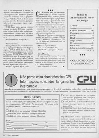 Revista CPU MSX AMIGA - No. 28 - 1988