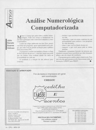 Revista CPU MSX AMIGA - No. 29 - 1988