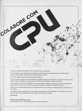 Revista CPU MSX AMIGA - No. 29 - 1988