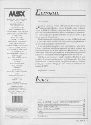 Revista CPU MSX AMIGA - No. 29 - 1988