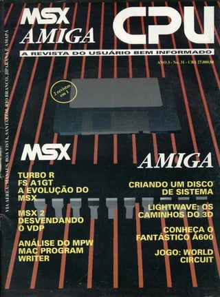 Revista CPU MSX AMIGA - No. 31 - 1988