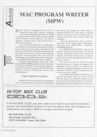 Revista CPU MSX AMIGA - No. 31 - 1988