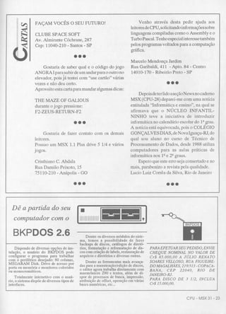 Revista CPU MSX AMIGA - No. 31 - 1988