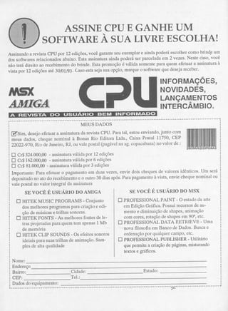 Revista CPU MSX AMIGA - No. 31 - 1988