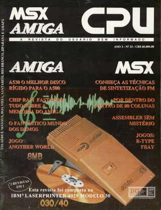 Revista CPU MSX AMIGA - No. 33 - 1988