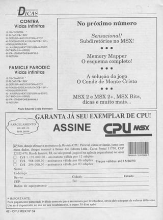 Revista CPU MSX AMIGA - No. 34 - 1988