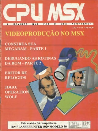 Revista CPU MSX AMIGA - No. 36 - 1988