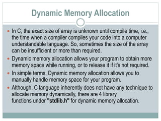 Dynamic Memory allocation | PPT