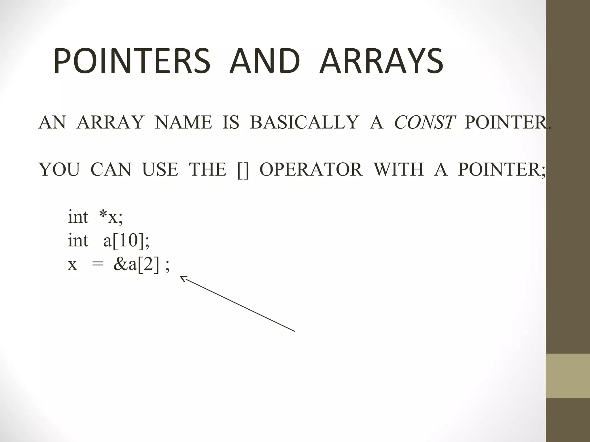 Arrays and Pointers | PPT