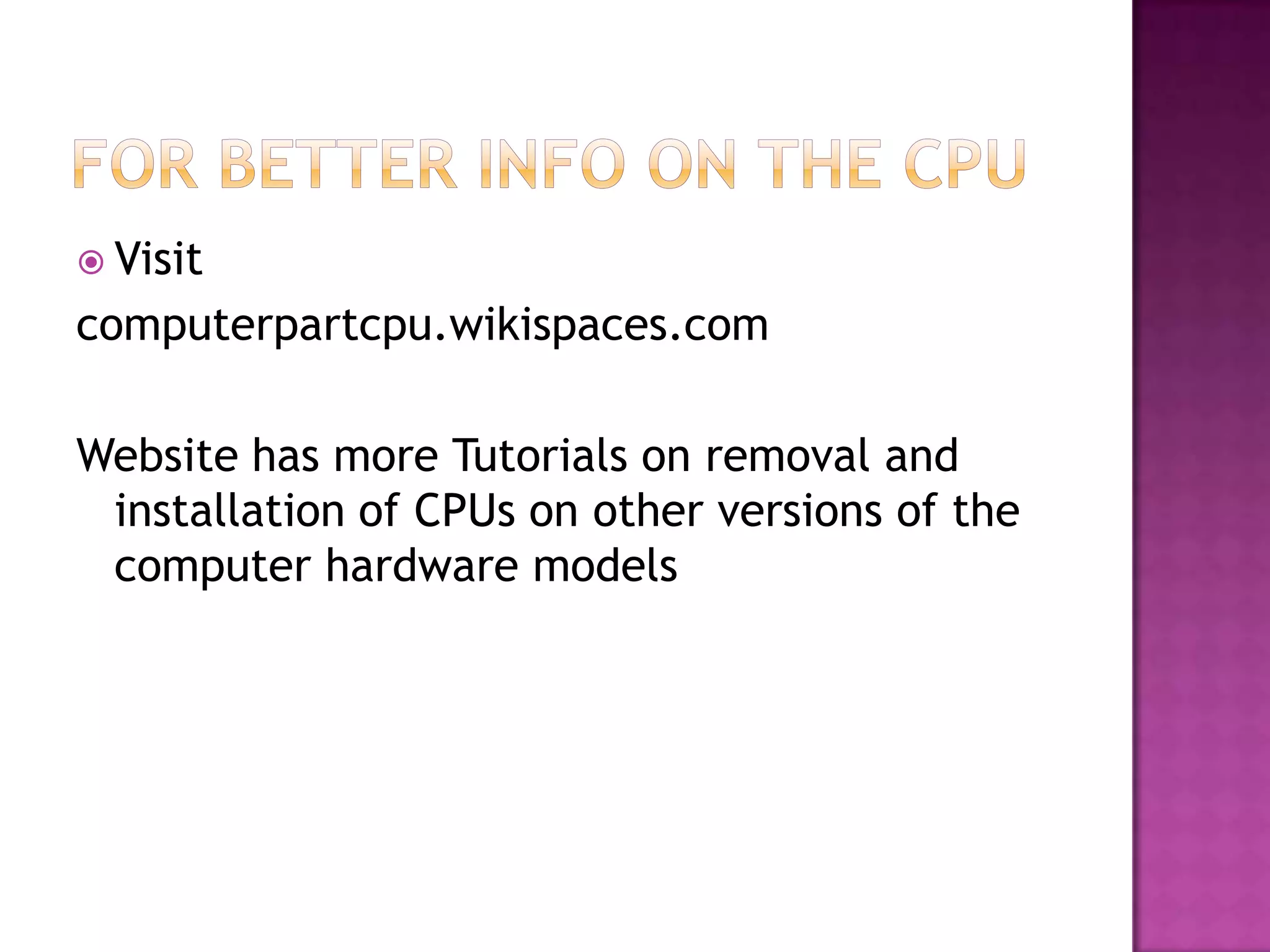 Cpu presentation | PPTX