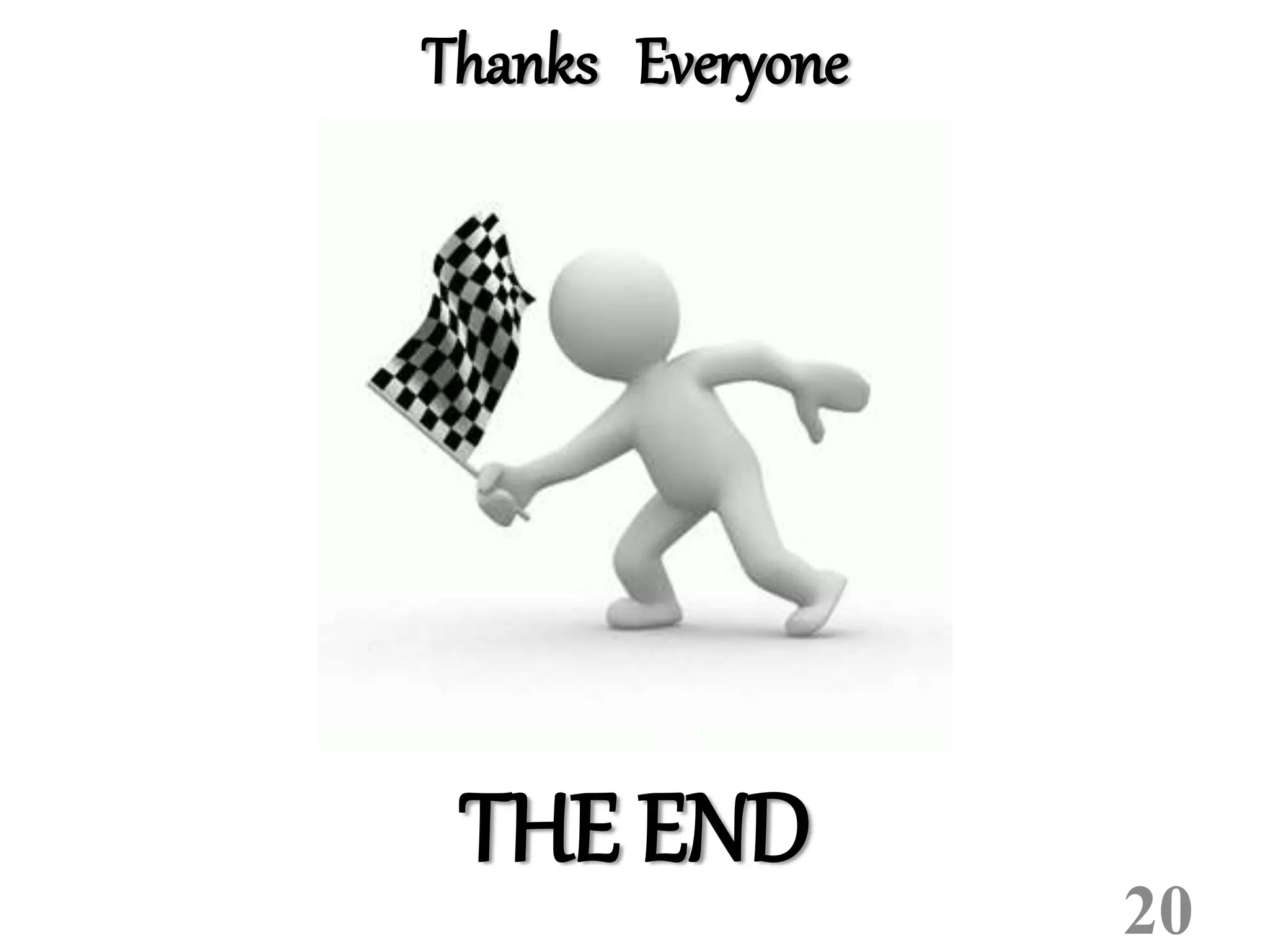 Thanks Everyone
THE END
20
 
