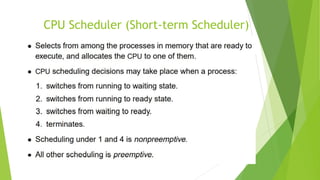 CPU Scheduler (Short-term Scheduler)
 