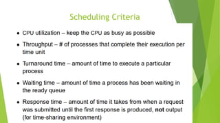 Scheduling Criteria
 