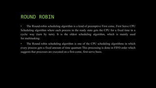 First in, First out and Round Robin CPU Scheduling | PPTX