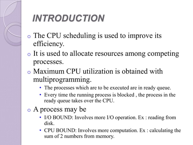 CPU scheduling algorithms in OS | PPTX