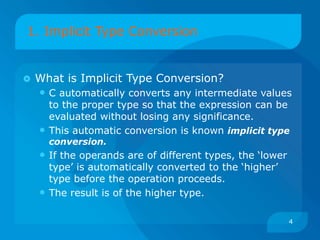 Type Conversion, Precedence and Associativity | PPTX | Programming ...