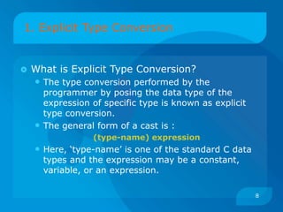 Type Conversion, Precedence and Associativity | PPTX
