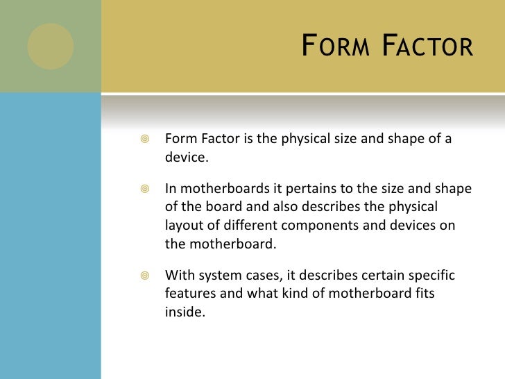 cpus form factor and sockets what is a form