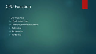CPU Structure and Function.pptx | Programming Languages | Computing