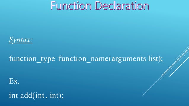 user defined functions in c language | PPTX
