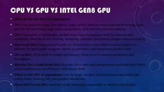 CPU vs GPU vs Intel Gen8 GPU — Presentation.pptx