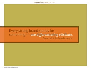 every strong brand stands for
            something — one differentiating attribute.
                                     ...
