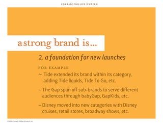 a strong brand is...
                                        2. a foundation for new launches
                            ...