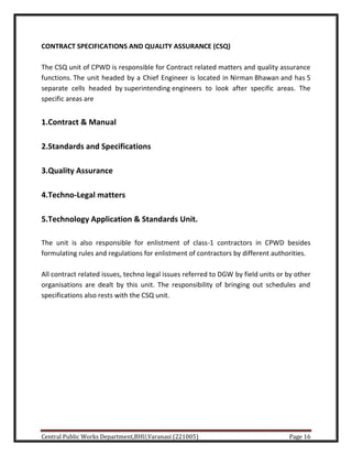 Major Projects Csq Form.pdf Central Public Works Department (CPWD) summer training report | PDF
