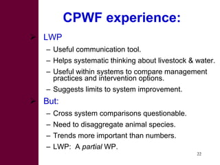 Strategies for improving livestock water productivity or moving beyond the elephant’s trunk