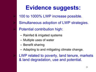 Strategies for improving livestock water productivity or moving beyond the elephant’s trunk