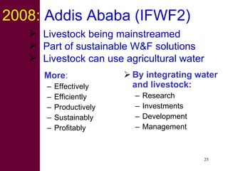 Strategies for improving livestock water productivity or moving beyond the elephant’s trunk