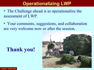 Nile Basin livestock-water productivity: A project of the Challenge Program on Water and Food, implemented by ILRI