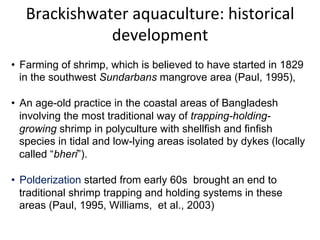 Aquaculture production systems in intertidal areas of Bangladesh: A review