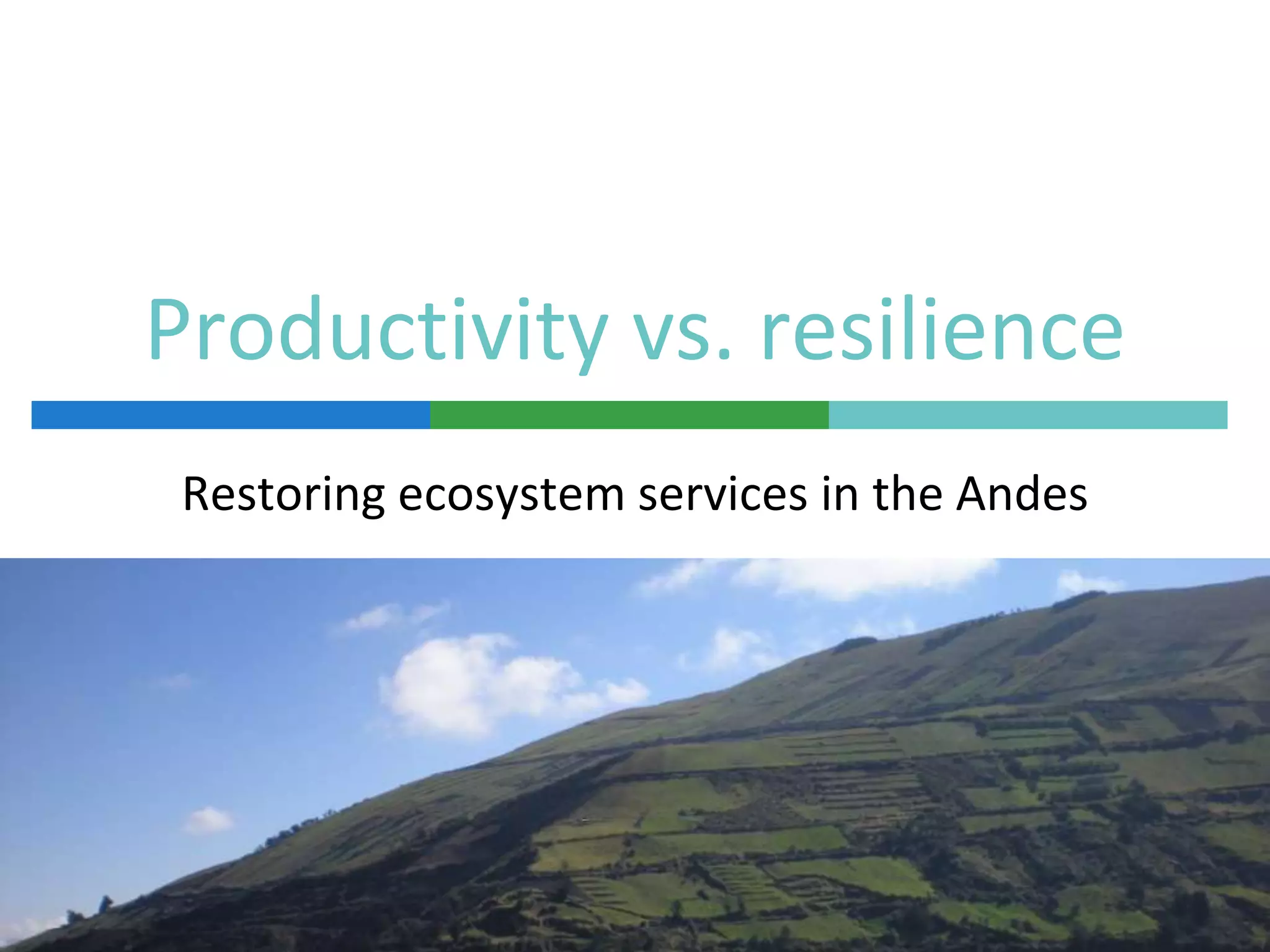 CPWF aims to increase the resilience of social and ecological systems through better water management for food productionThrough its broad partnerships, it conducts research that leads to impact on the poor and to policy change 5
