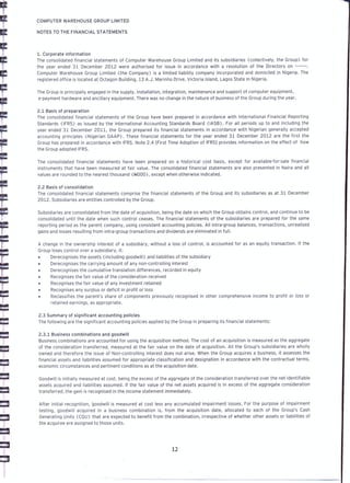 Computer Warehouse group annual report 2012