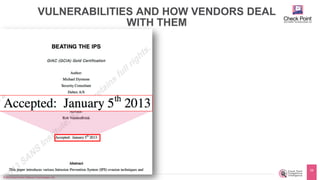 ©2016 Check Point Software Technologies Ltd.
28
VULNERABILITIES AND HOW VENDORS DEAL
WITH THEM
 