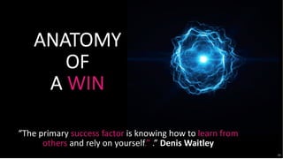 38
©2023 Check Point Software Technologies Ltd.
ANATOMY
OF
A WIN
38
“The primary success factor is knowing how to learn from
others and rely on yourself.” .” Denis Waitley
 