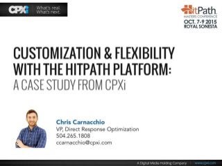 Customization & Flexibility with the HitPath Platform: A Case Study from CPXi 