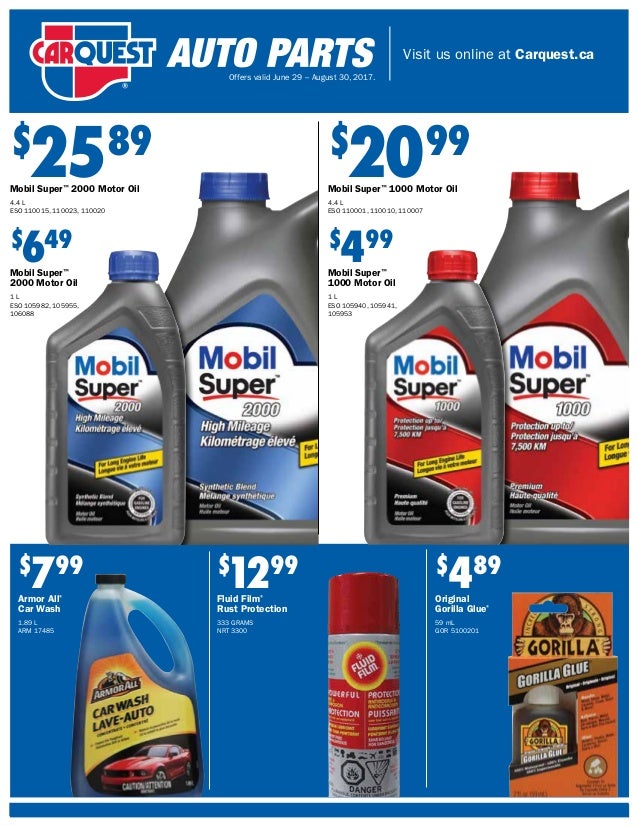 Auto Parts Fyler CarQuest Autobarn.ca Q2 2017