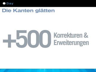 Die Kanten glätten




+500             Korrekturen &
                 Erweiterungen
 