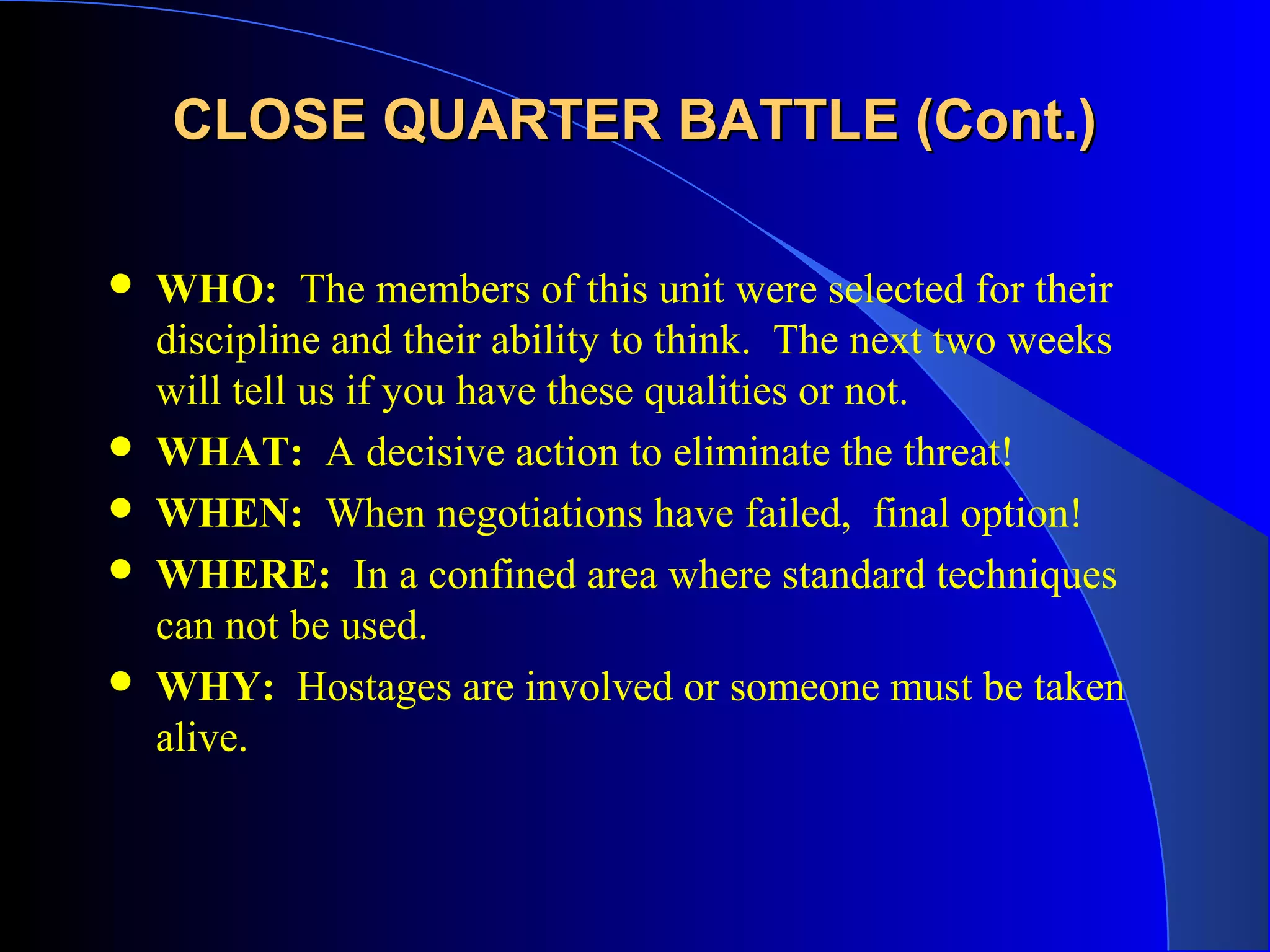Close Quarter Battle PPT