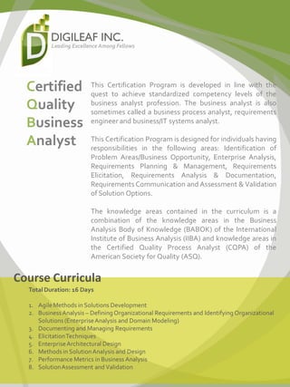 This Certification Program is developed in line with the
quest to achieve standardized competency levels of the
business a...