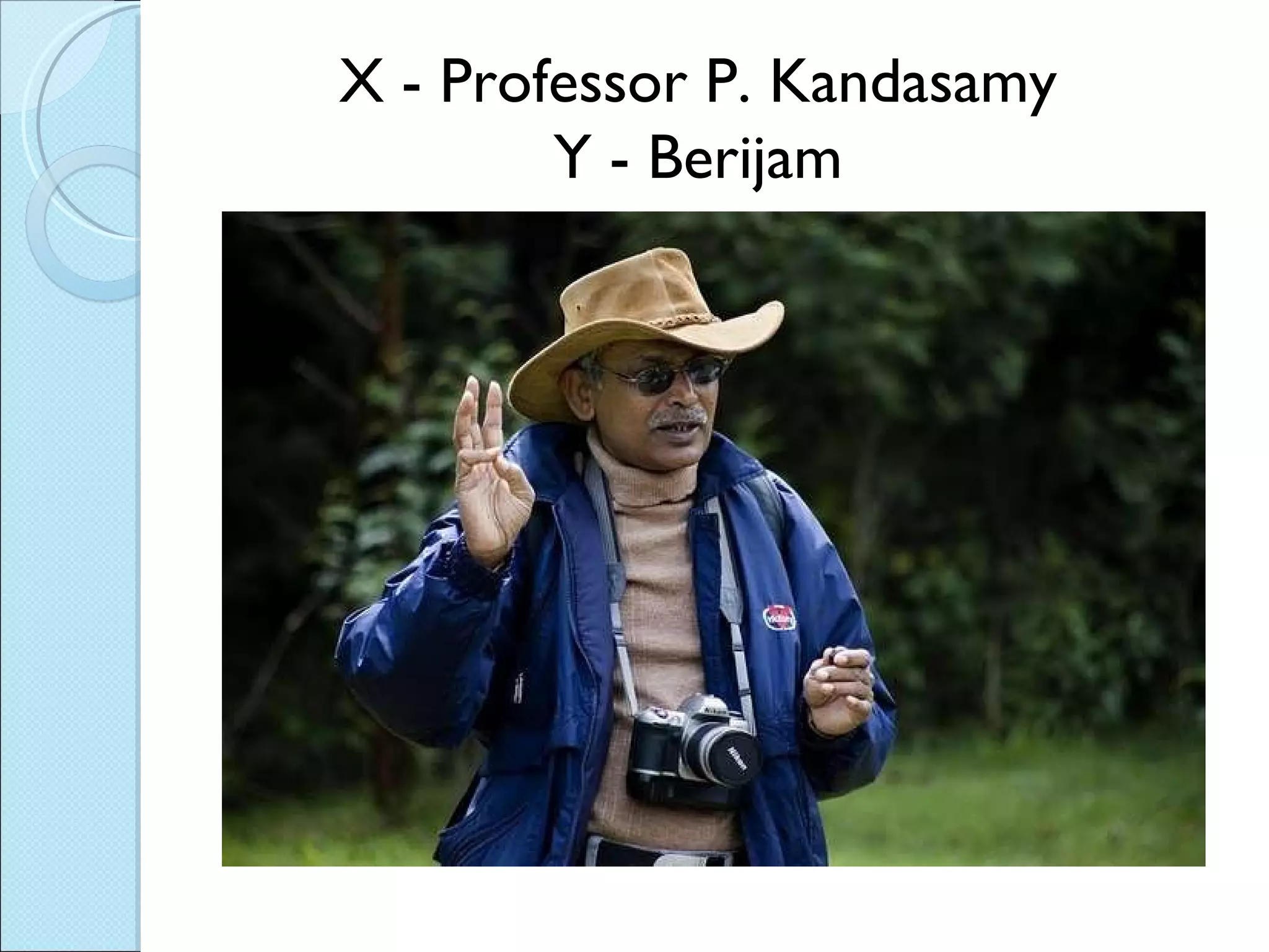 X - Professor P. Kandasamy Y - Berijam 