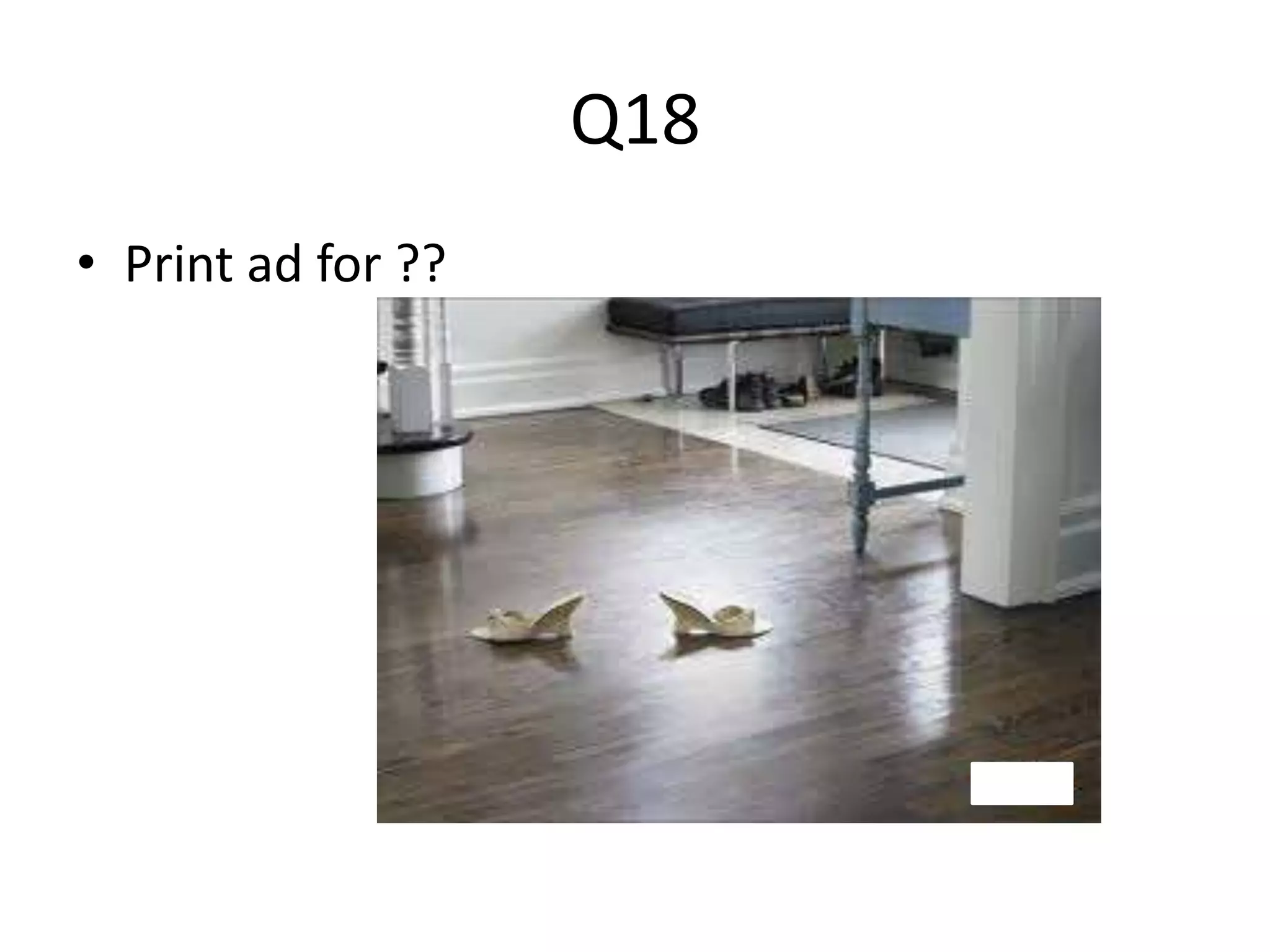 Q18 
• Print ad for ?? 
 