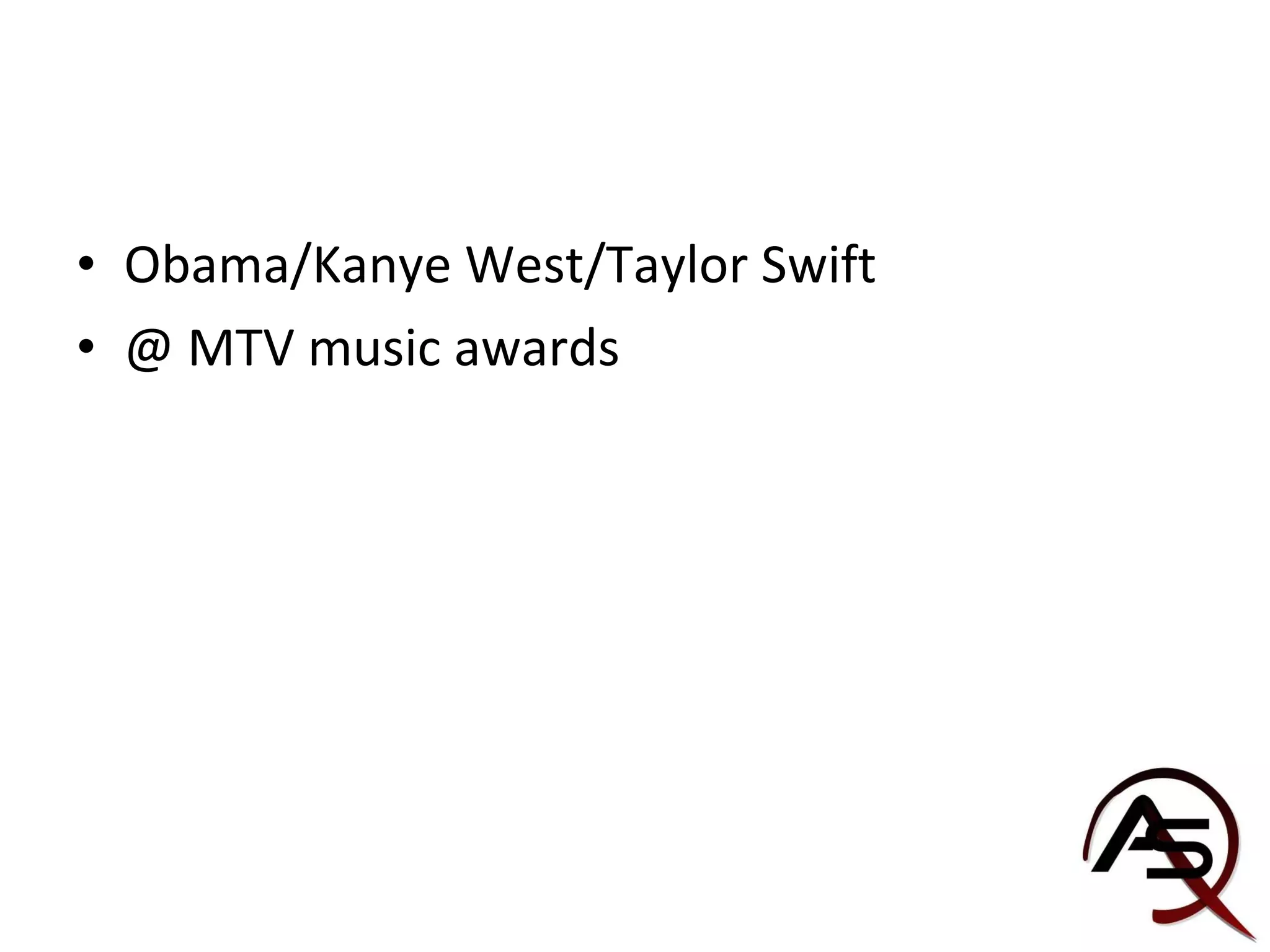 Obama/Kanye West/Taylor Swift @ MTV music awards 