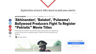 Registration of movie titles based on pulwama attacks
 