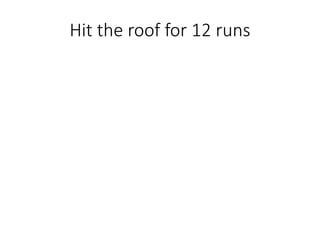 Hit the roof for 12 runs
 